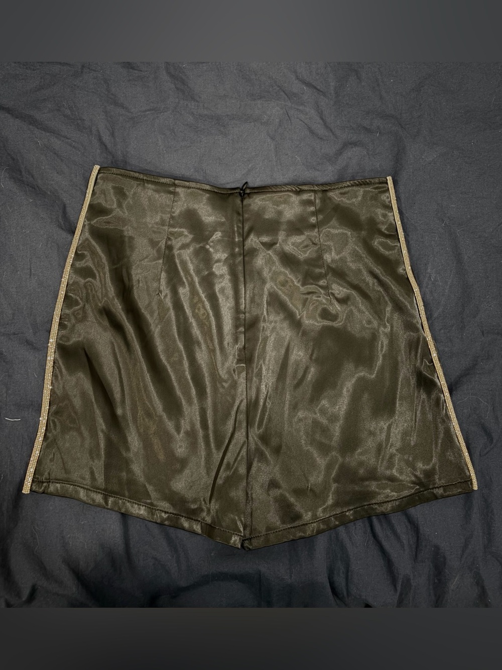 Black High-Waist Satin Shorts